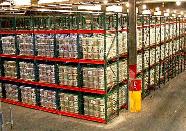 Pallet Flow Rack installed in a warehouse